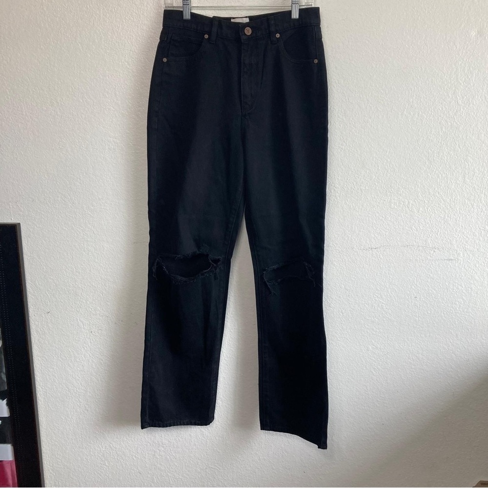 Abrand A Slouch Relaxed Fit Wide Leg Jeans Black Straight-Leg Size 26 NWT